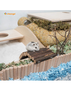 Puente de Escalera de Madera Niteangel 21.3x9.9cm para Hámsters 2