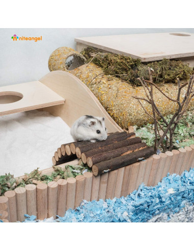 Puente de Escalera de Madera Niteangel 21.3x9.9cm para Hámsters