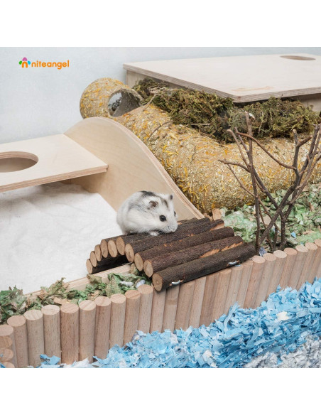 Puente de Escalera de Madera Niteangel 21.3x9.9cm para Hámsters