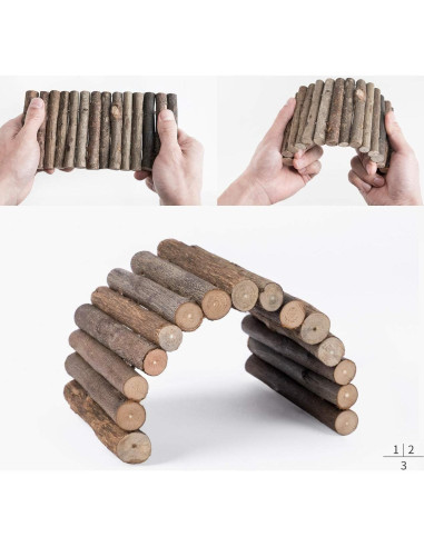 Puente de Escalera de Madera Niteangel 21.3x9.9cm para Hámsters