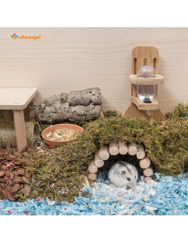 Puente de Escalera de Madera Niteangel 21.3x9.9cm para Hámsters