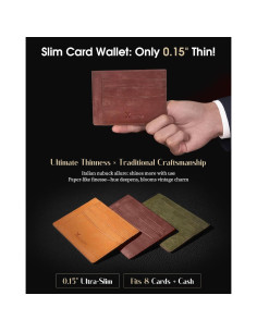 Billetera Slim de Cuero Italiano Minimalista con Bloqueo RFID 2