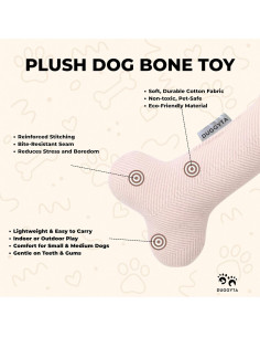 Juguete de Hueso de Felpa Duggyta BONETOY - 21.6x10.7cm 2