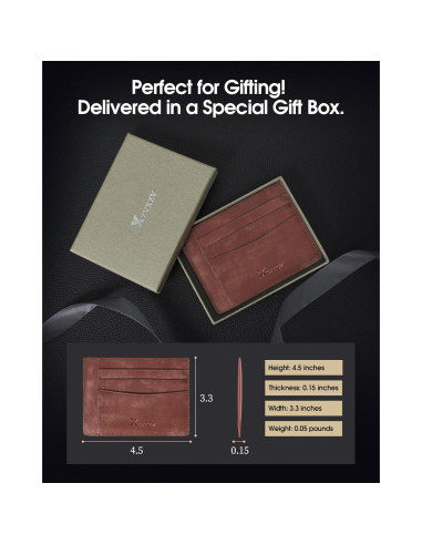 Billetera Slim de Cuero Italiano Minimalista con Bloqueo RFID