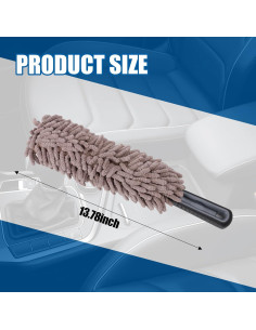 Duster de Coche Wuyaoyao Microfibra 35 cm Gris Suave 2