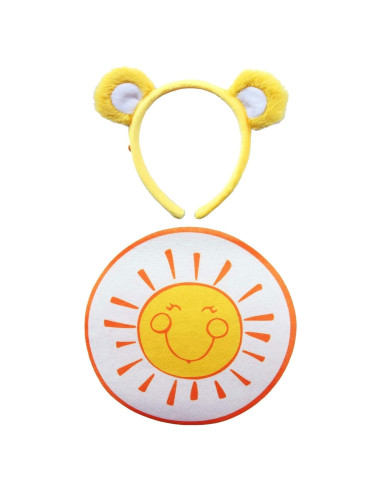 Kit de disfraz Care Bears Funshine Bear con diadema y parche