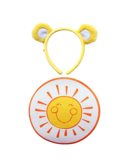 Kit de disfraz Care Bears Funshine Bear con diadema y parche