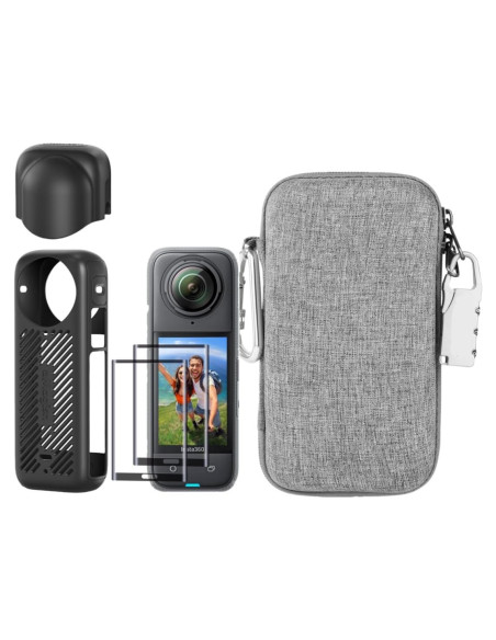 Kit 7en1 Accesorios para Insta360 X4 - Funda, Tapa, Bolsa