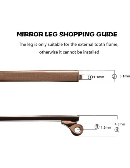 Brazo de Metal para Gafas de Sol 135mm - Kit de Reparación Brazo de Metal para Gafas de Sol 135mm - Kit de Reparación