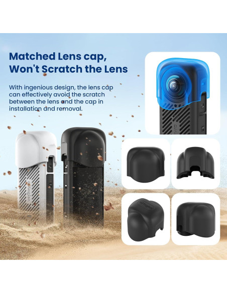 Kit 7en1 Accesorios para Insta360 X4 - Funda, Tapa, Bolsa