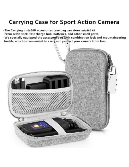 Kit 7en1 Accesorios para Insta360 X4 - Funda, Tapa, Bolsa