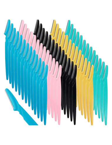 65 Navajas de Cejas RONYOUNG con Cubierta de Seguridad - 5 Colores