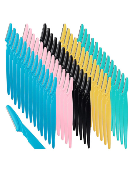 65 Navajas de Cejas RONYOUNG con Cubierta de Seguridad - 5 Colores