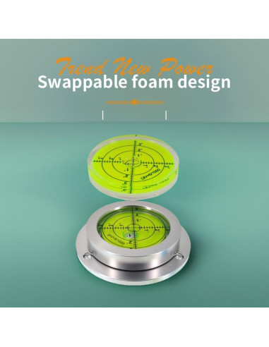 Nivel de Burbuja Horizontal The Yan He 90mm Aluminio Verde