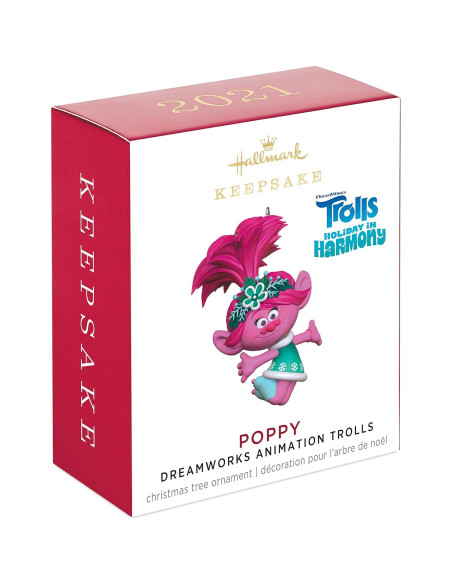 Adorno Navideño Miniatura Hallmark Poppy Trolls 2021 2.54 cm