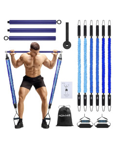 Barra de Pilates Portátil Hommie con Bandas de Resistencia 9-27kg