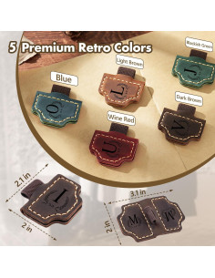 Marcador de Páginas Magnético de Cuero Aebgsa Verde Oscuro 2