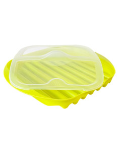 Cocinador de tocino para microondas Newkaijian verde 27x24cm