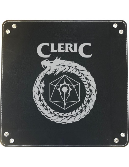 Bandeja de Dados DND Grabada en Cuero Sintético Negro 32.7cm