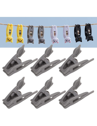 6 Clips de Bolsa en Forma de Gato Yoidesu - Antideslizantes