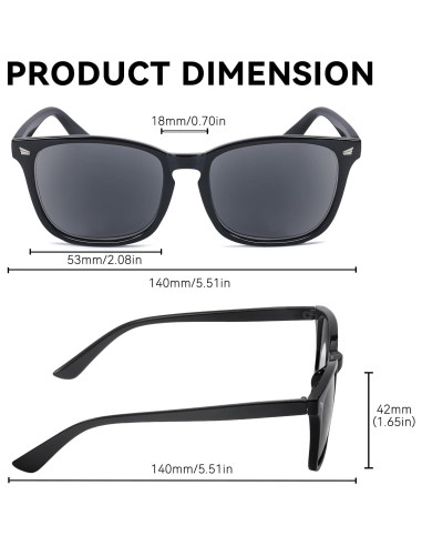 Gafas de lectura VIEWBETTER UV400 unisex marco negro +1.0 a +4.0