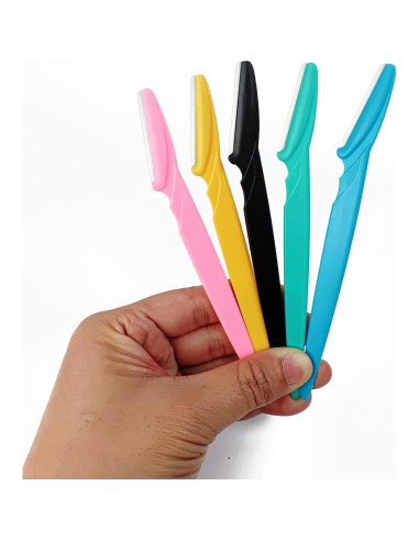 65 Navajas de Cejas RONYOUNG con Cubierta de Seguridad - 5 Colores