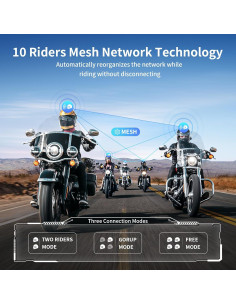 Auricular Bluetooth Fodsports FX7 para Motocicleta, 10 Riders, CVC 2