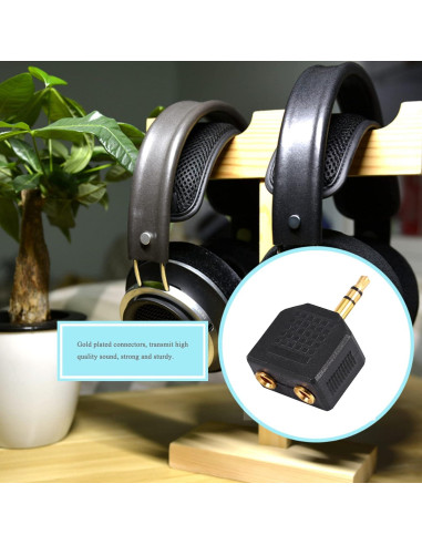 Divisor de Auriculares JINHEZO 3.5mm Macho a 2 Hembra - Paquete de 5