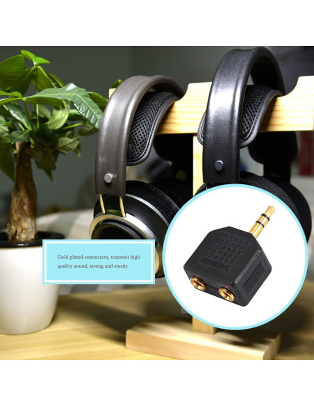 Divisor de Auriculares JINHEZO 3.5mm Macho a 2 Hembra - Paquete de 5