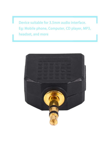 Divisor de Auriculares JINHEZO 3.5mm Macho a 2 Hembra - Paquete de 5