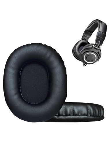 Almohadillas de Reemplazo UOWGA para Auriculares Audio Technica ATH M50X - Negro