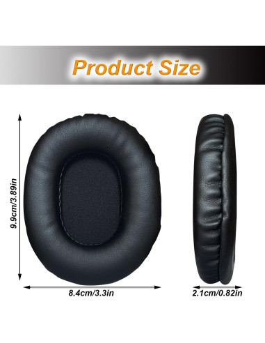Almohadillas de Reemplazo UOWGA para Auriculares Audio Technica ATH M50X - Negro