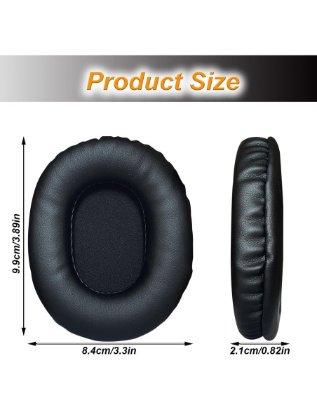 Almohadillas de Reemplazo UOWGA para Auriculares Audio Technica ATH M50X - Negro