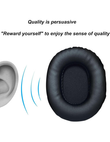Almohadillas de Reemplazo UOWGA para Auriculares Audio Technica ATH M50X - Negro