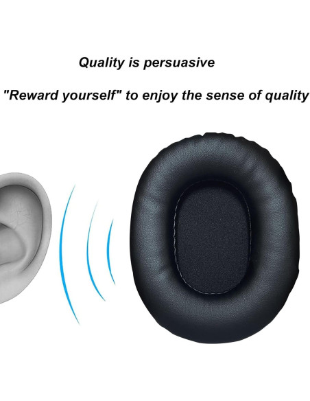 Almohadillas de Reemplazo UOWGA para Auriculares Audio Technica ATH M50X - Negro