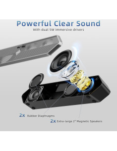 Altavoces de computadora HPSWUW E-3033 USB y Bluetooth 5W 2