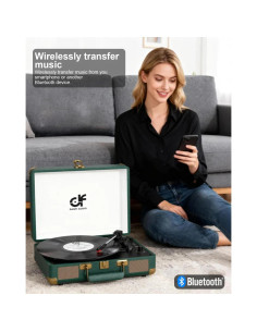 Reproductor de Vinilo Bluetooth Danfi Audio TE-2021 Verde Oscuro 2