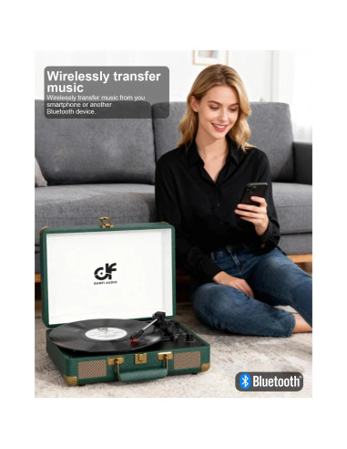 Reproductor de Vinilo Bluetooth Danfi Audio TE-2021 Verde Oscuro