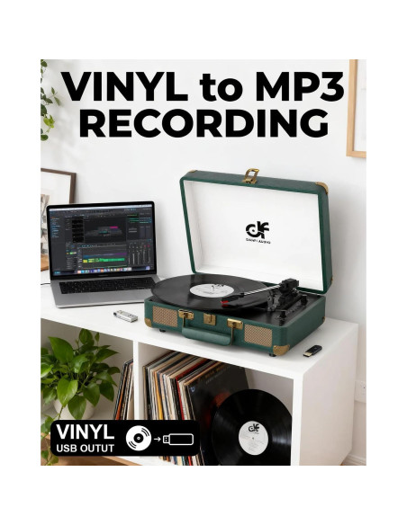 Reproductor de Vinilo Bluetooth Danfi Audio TE-2021 Verde Oscuro