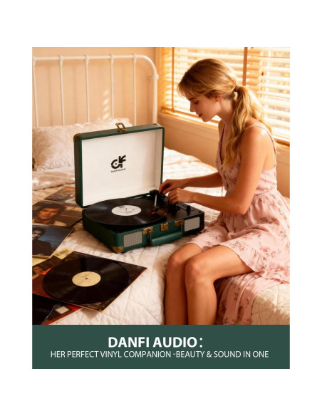 Reproductor de Vinilo Bluetooth Danfi Audio TE-2021 Verde Oscuro