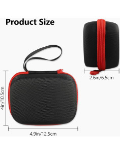 Funda Dura EVA para Altavoz JBL Go 3 / Go 3 Eco - Negro y Rojo 2