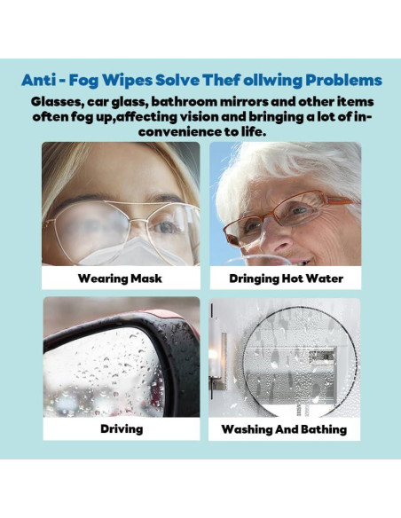 100 Toallitas Limpiadoras Antivaho Herb para Gafas y Pantallas