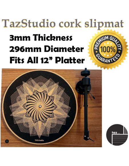 Alfombrilla de Corcho TazStudio para Tornamesa 29.46 cm - Diseño Geométrico