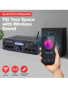 Amplificador Bluetooth Pyle PDA6BU.5 200W Doble Canal con USB y AUX 2