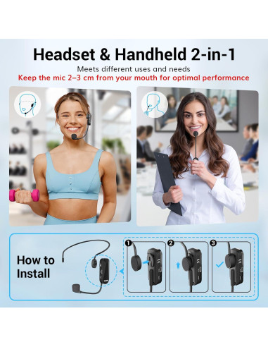 Micrófono Inalámbrico TONOR TW100 2 en 1 con 20 Canales