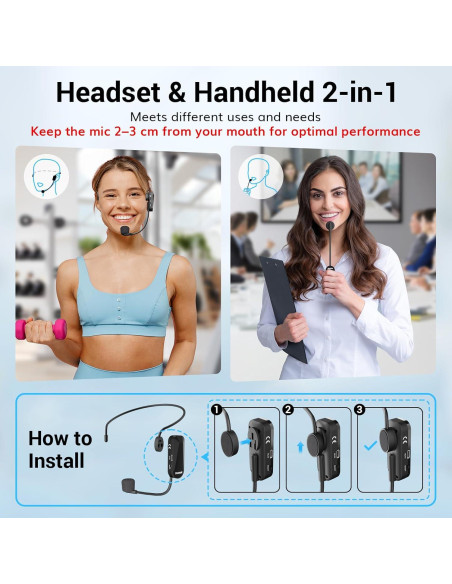 Micrófono Inalámbrico TONOR TW100 2 en 1 con 20 Canales