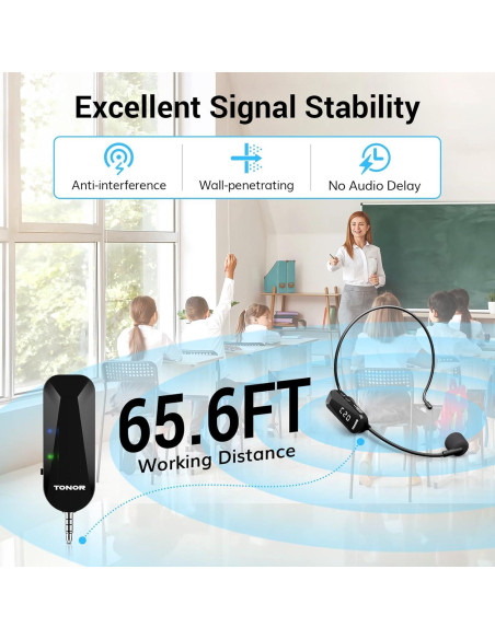 Micrófono Inalámbrico TONOR TW100 2 en 1 con 20 Canales