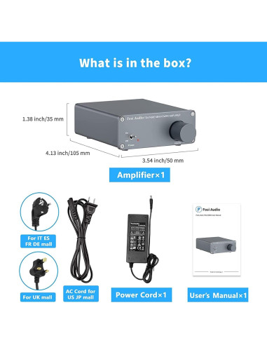 Amplificador de Audio Fosi TDA7498E 2 Canales 320W Estéreo