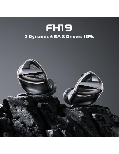 Auriculares IEM FiiO FH19 HiFi 2 Dinámicos + 6 BA Desmontables