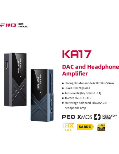DAC USB FiiO KA17 HiFi Portátil 3.5/4.4mm DSD512